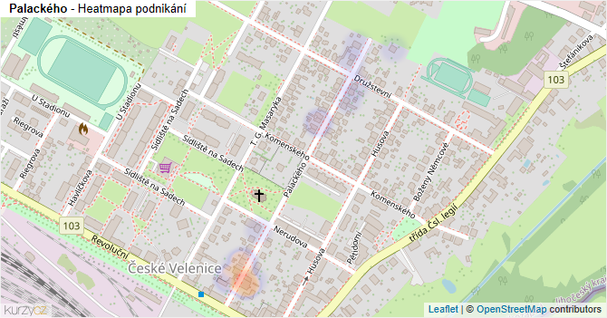 Palackého - mapa podnikání