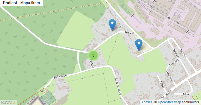 Podlesí - mapa firem