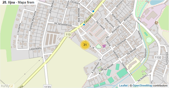 28. října - mapa firem