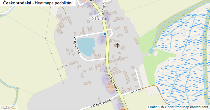 Českobrodská - mapa podnikání