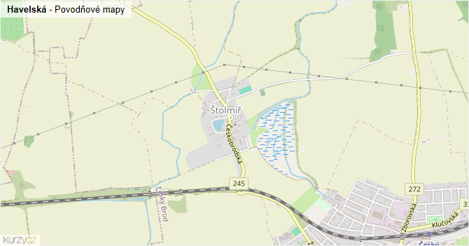 Havelská - záplavové mapy stoleté vody