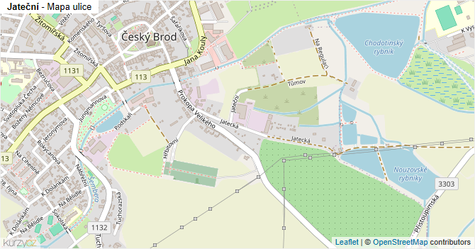 Jateční - mapa ulice