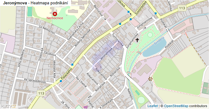 Jeronýmova - mapa podnikání