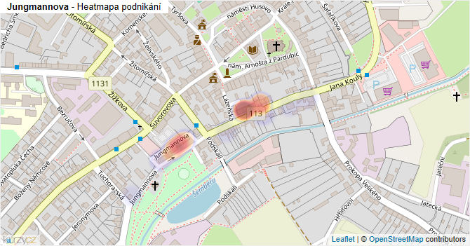 Jungmannova - mapa podnikání