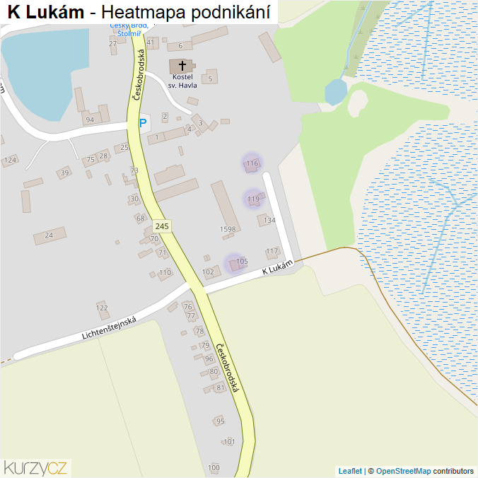 Mapa K Lukám - Firmy v ulici.
