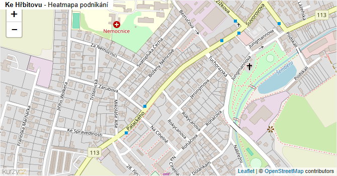 Ke Hřbitovu - mapa podnikání