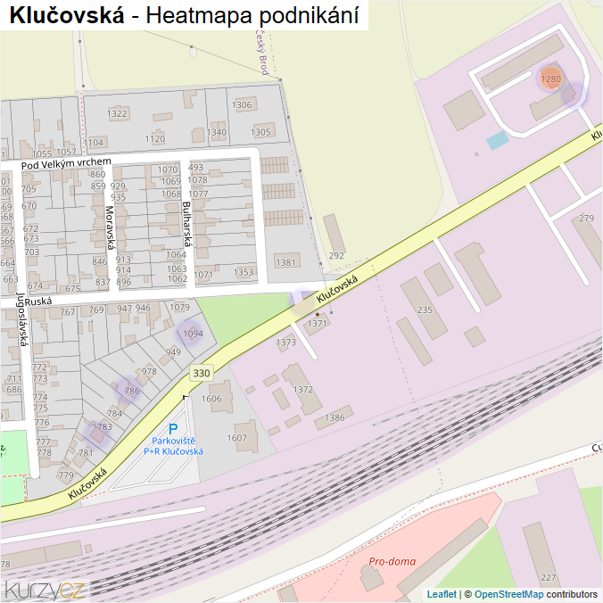 Mapa Klučovská - Firmy v ulici.