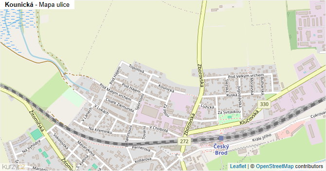 Kounická - mapa ulice