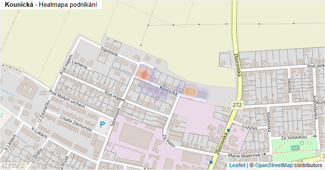 Kounická - mapa podnikání