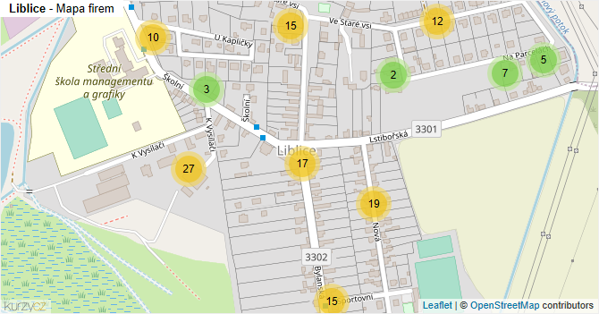 Liblice - mapa firem