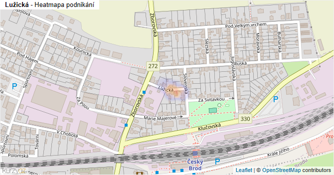Lužická - mapa podnikání