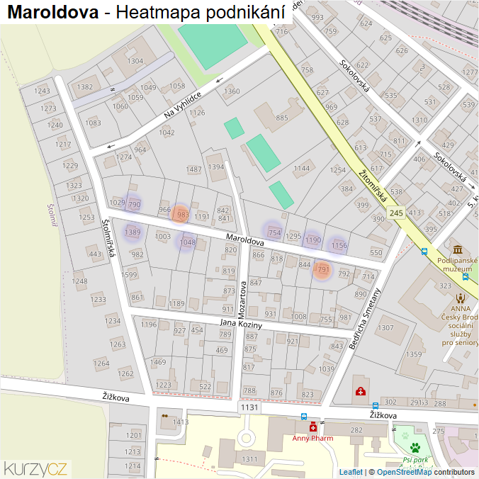 Mapa Maroldova - Firmy v ulici.