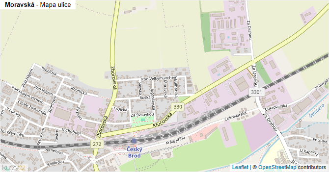 Moravská - mapa ulice
