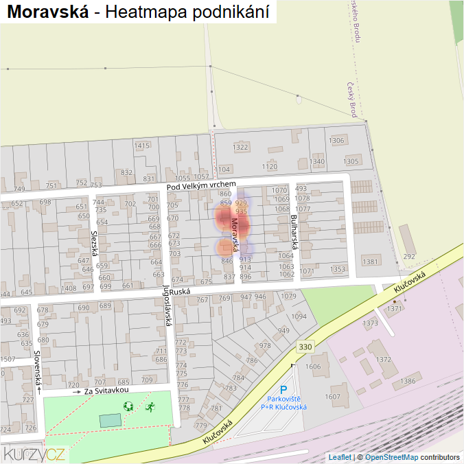 Mapa Moravská - Firmy v ulici.