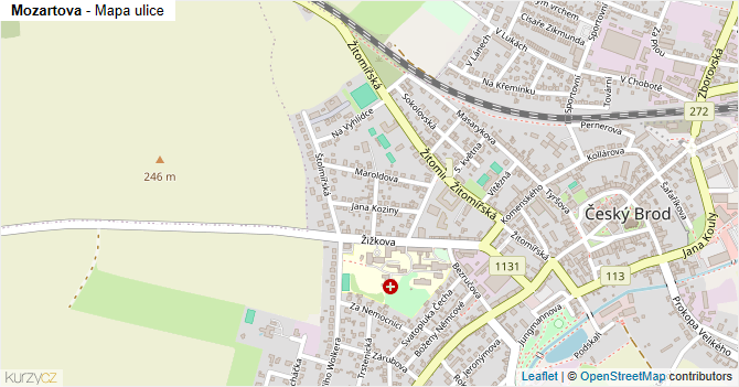 Mozartova - mapa ulice