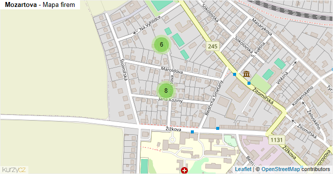 Mozartova - mapa firem