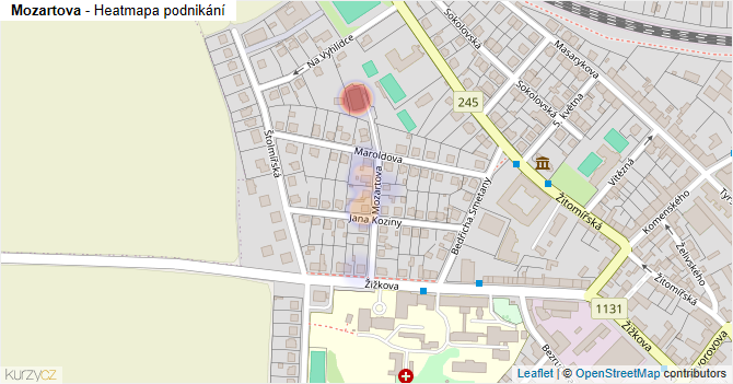 Mozartova - mapa podnikání