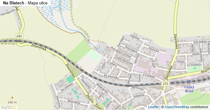 Na Blatech - mapa ulice