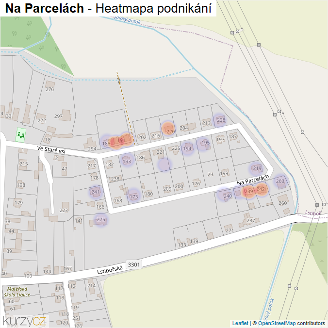 Mapa Na Parcelách - Firmy v ulici.