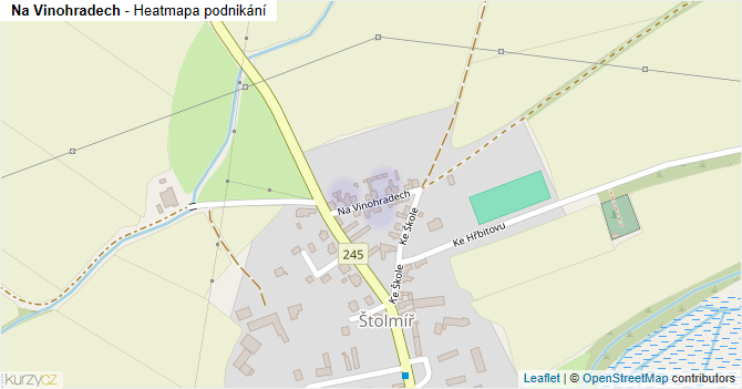Na Vinohradech - mapa podnikání