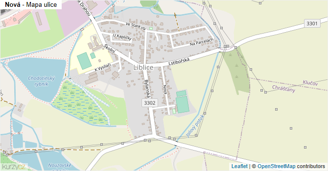 Nová - mapa ulice