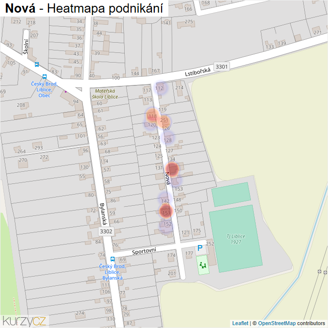 Mapa Nová - Firmy v ulici.