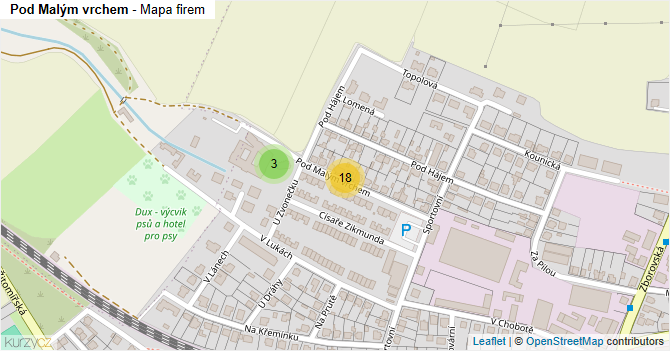 Pod Malým vrchem - mapa firem