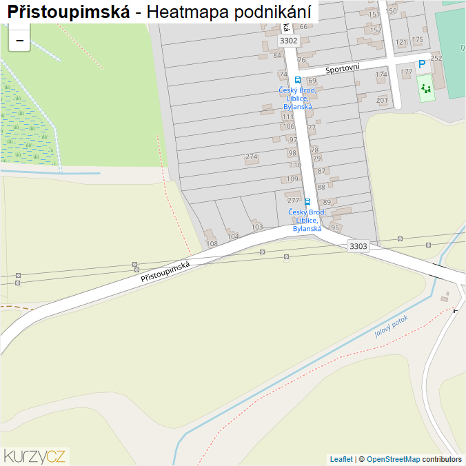 Mapa Přistoupimská - Firmy v ulici.