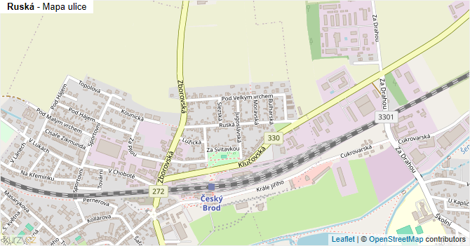 Ruská - mapa ulice