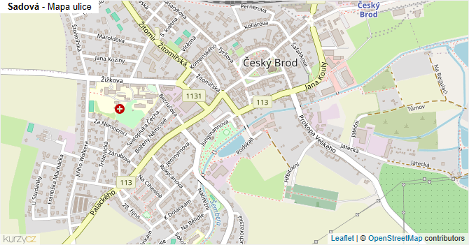 Sadová - mapa ulice