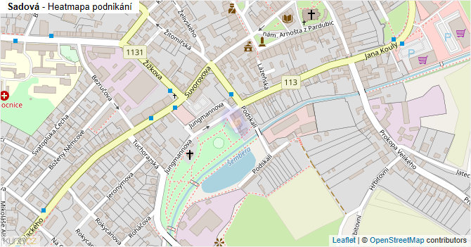 Sadová - mapa podnikání