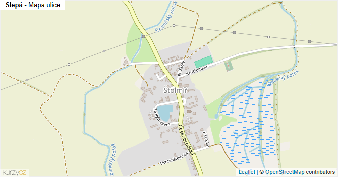 Slepá - mapa ulice