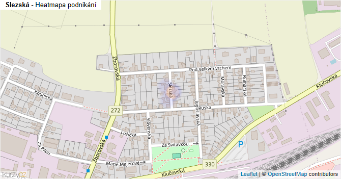 Slezská - mapa podnikání