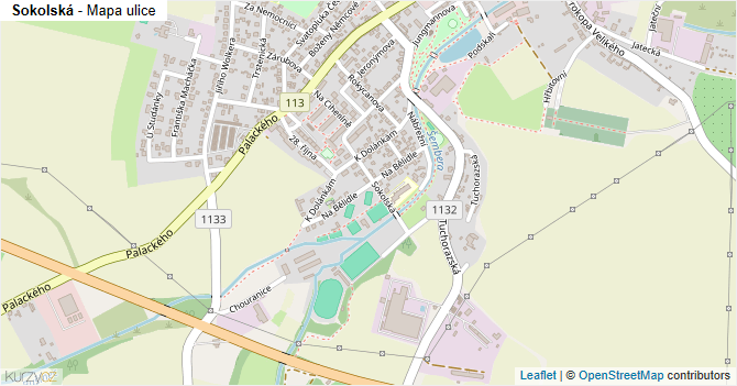 Sokolská - mapa ulice
