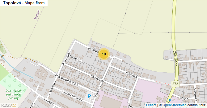 Topolová - mapa firem