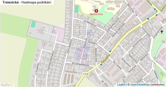 Trstenická - mapa podnikání