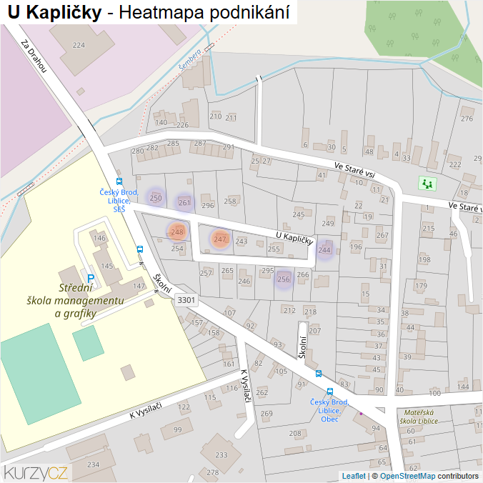 Mapa U Kapličky - Firmy v ulici.