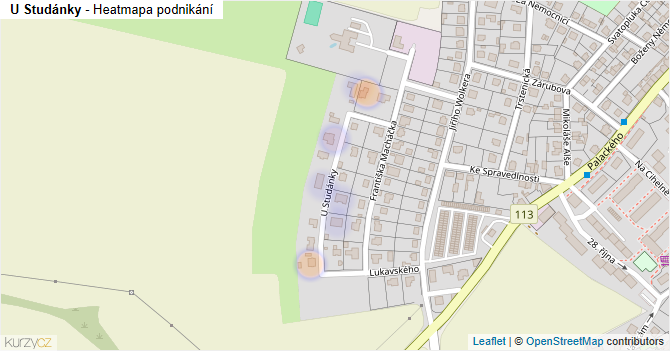 U Studánky - mapa podnikání