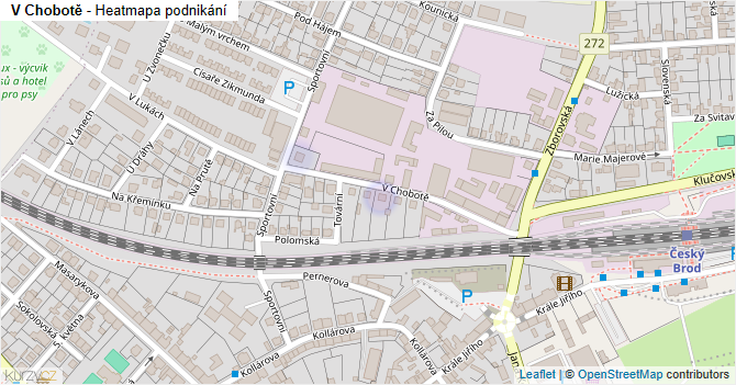 V Chobotě - mapa podnikání