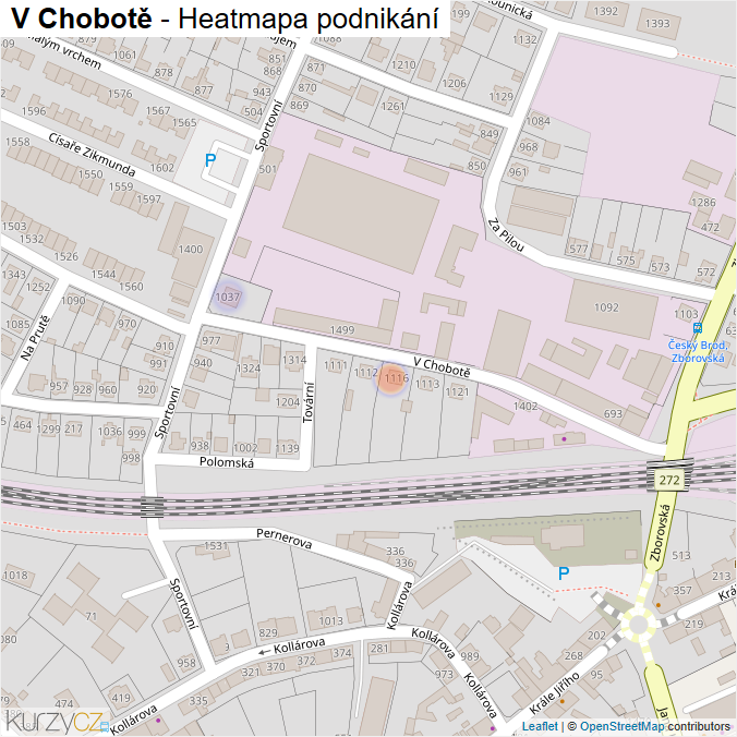 Mapa V Chobotě - Firmy v ulici.