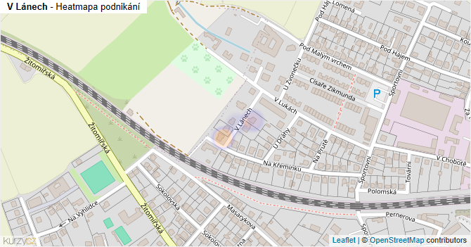 V Lánech - mapa podnikání