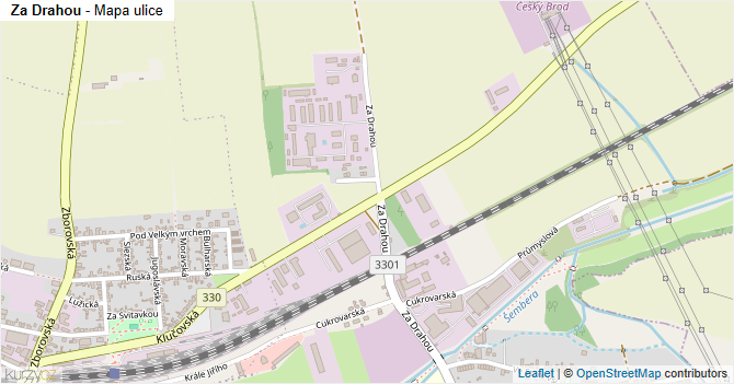 Za Drahou - mapa ulice