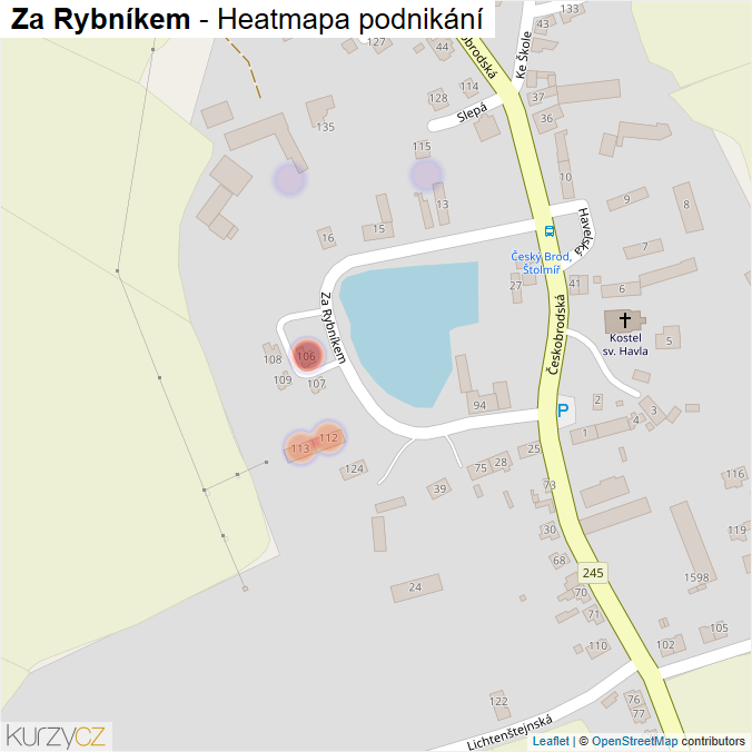 Mapa Za Rybníkem - Firmy v ulici.