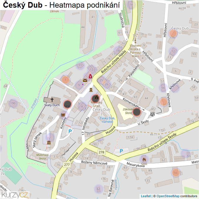 Mapa Český Dub - Firmy v obci.