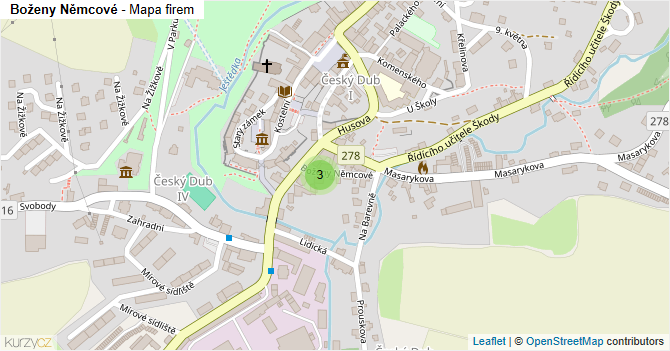 Boženy Němcové - mapa firem