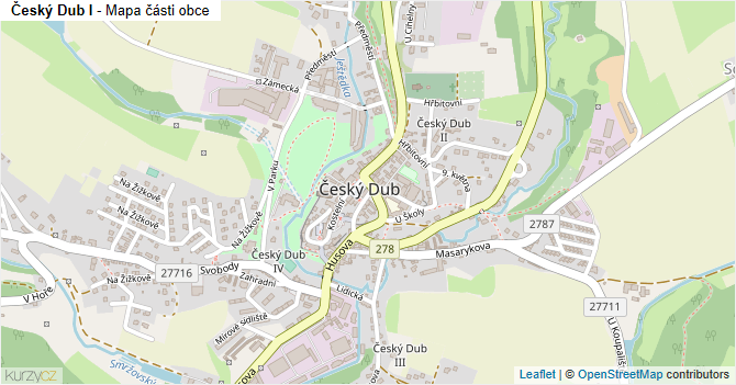 Český Dub I - mapa části obce