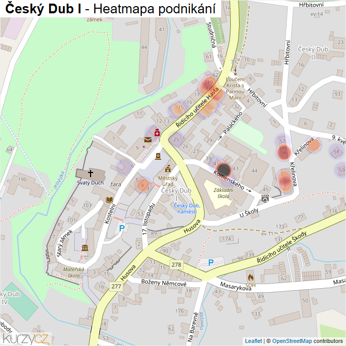 Mapa Český Dub I - Firmy v části obce.