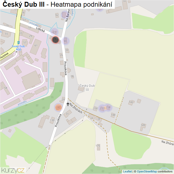 Mapa Český Dub III - Firmy v části obce.