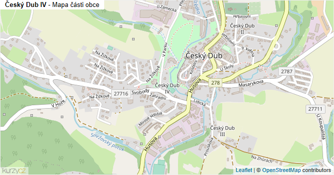Český Dub IV - mapa části obce