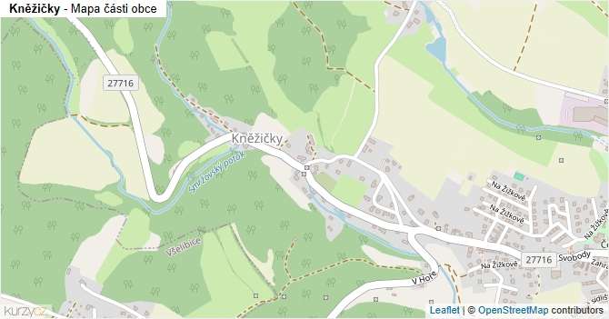 Kněžičky - mapa části obce